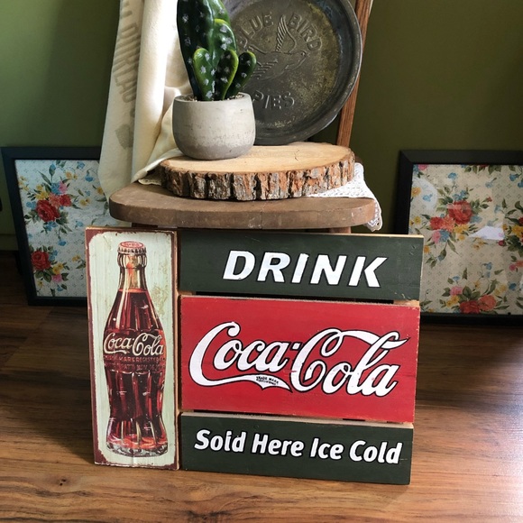 Coca Cola Accents Rustic Coca Cola Wooden Sign Poshmark